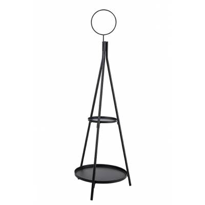 Etagere Cone Noir 28x28xh79cm Rond Metal   Cosy @ Home