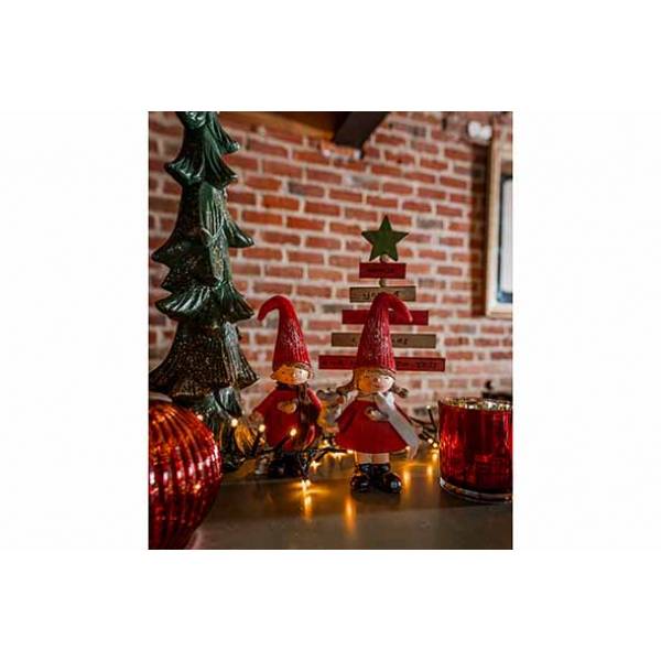Cosy @ Home Kerstboom Rood Groen 11x4xh20cm Hout 