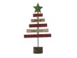 Kerstboom Rood Groen 11x4xh20cm Hout 