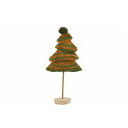 Kerstboom Knitted Wool Groen 14x7,5xh32c M Textiel 