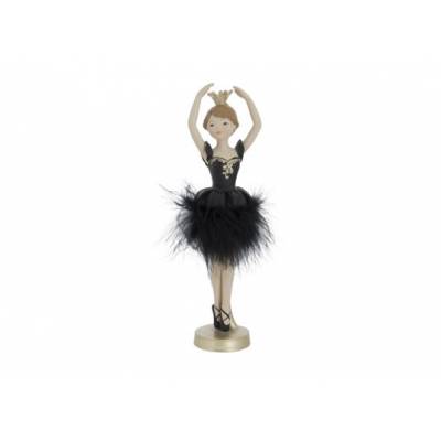 Danseur De Ballet Elouise Standing Noir 7x7xh22cm Resine  Cosy @ Home
