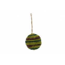 Cosy @ Home HANGER BAL KNITTED WOOL DONKERGROEN 8X8X 