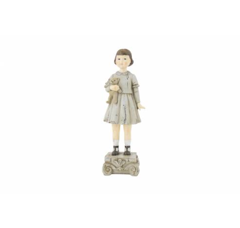 Figure Girl With Bear Creme 9x7,2xh24,7c M Resine  Cosy @ Home