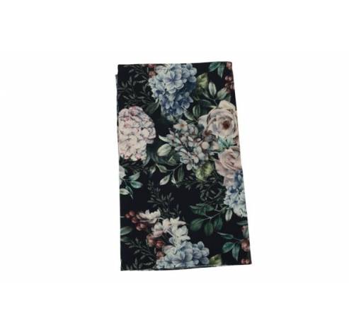 Tafelloper Flowers Donkergroen 30x180xh, 3cm Polyester  Cosy @ Home