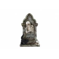 Grafsteen Skeleton Bruin 12x5xh20cm Poly Resin 