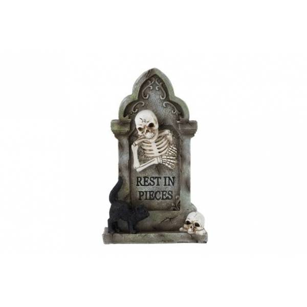 Grafsteen Skeleton Bruin 12x5xh20cm Poly Resin 