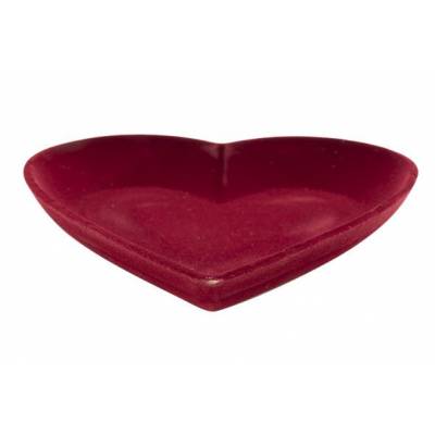 Hart Flocked Rood 25x25xh3,8cm Hout   Cosy @ Home