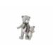 Beer Staand Teddy With Boy Rood-bruin  8 ,5x5xh11,5cm Resin 