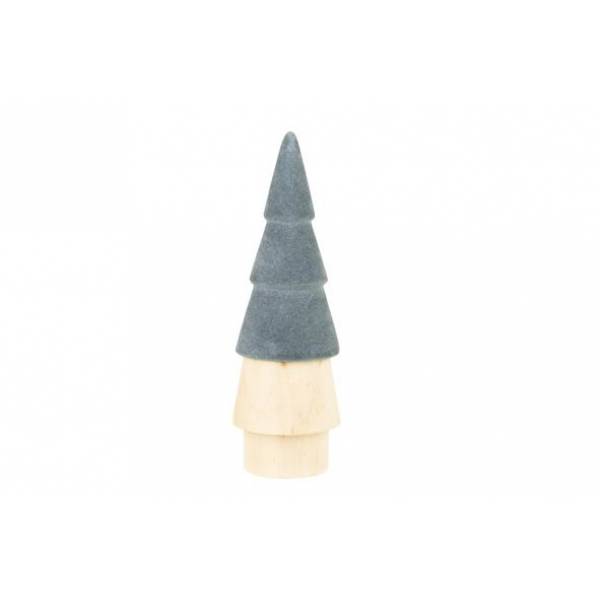 Kerstboom Top Colored Blauw 7,5x7,5xh22, 5cm Rond Hout 