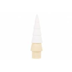 Kerstboom Top Colored Wit 8,6x8,6xh33,4c M Rond Hout 