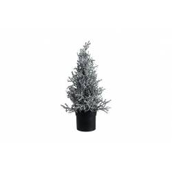 Kerstboom 15 Led Lights Glitter Zilver 1 3x13xh33cm Kunststof 