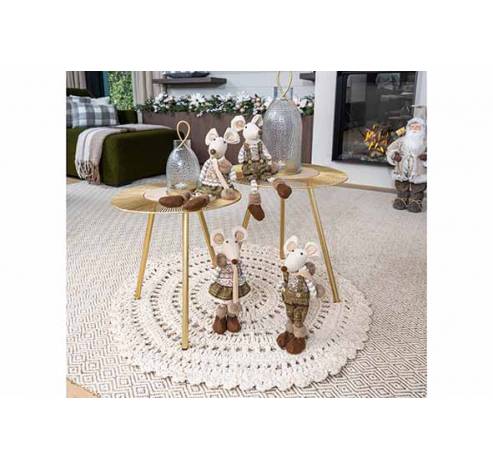 Table D'appoint Tripod Dore 42x42xh44cm Rond Metal  Cosy @ Home