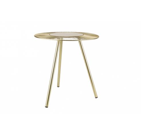 Table D'appoint Tripod Dore 42x42xh44cm Rond Metal  Cosy @ Home