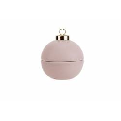 Kerstbal Open It And Find A Tl-holder Ro Ze 7x7xh7,5cm Rond Dolomiet 