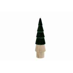Kerstboom Top Colored Donkergroen 8,6x8, 6xh33,4cm Rond Hout 