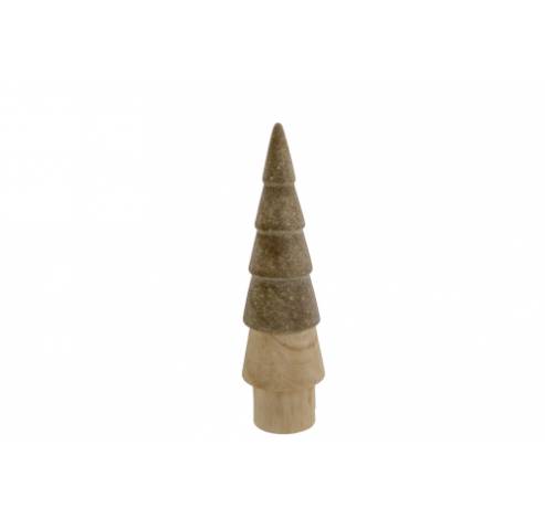 Kerstboom Top Colored Creme 8,6x8,6xh33, 4cm Rond Hout  Cosy @ Home