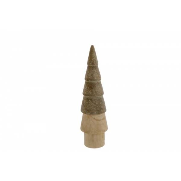 Kerstboom Top Colored Creme 8,6x8,6xh33, 4cm Rond Hout 