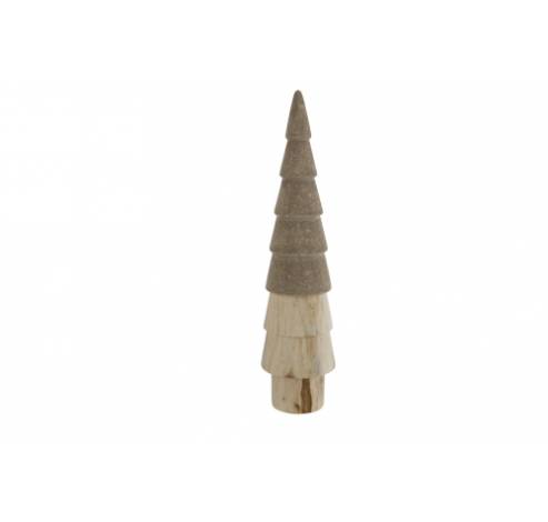 Kerstboom Top Colored Creme 7,5x7,5xh22, 5cm Rond Hout  Cosy @ Home