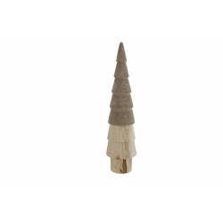 Kerstboom Top Colored Creme 7,5x7,5xh22, 5cm Rond Hout 