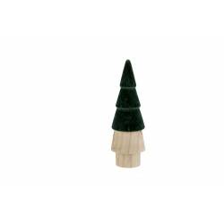 Kerstboom Top Colored Donkergroen 7,5x7, 5xh22,5cm Rond Hout 