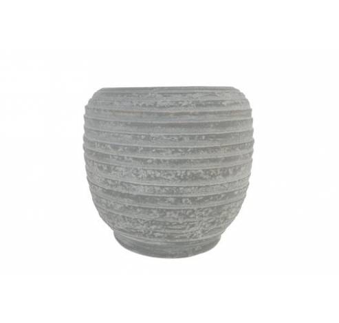 Cachepot Striped Gris 17x17xh16cm Rond G Res  Cosy @ Home