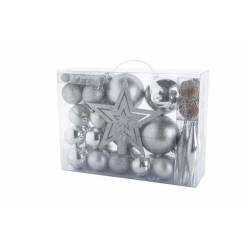 Cosy @ Home Kerstbox Set51 Zilver 35x12xh25cm Kunsts Tof 