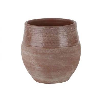 Cachepot Cara Top Glazed Vieux Rose 17x1 7xh17cm Rond Gres  Cosy @ Home