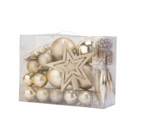 Kerstbox Set51 Champagne 35x12xh25cm Kun Ststof  Cosy @ Home