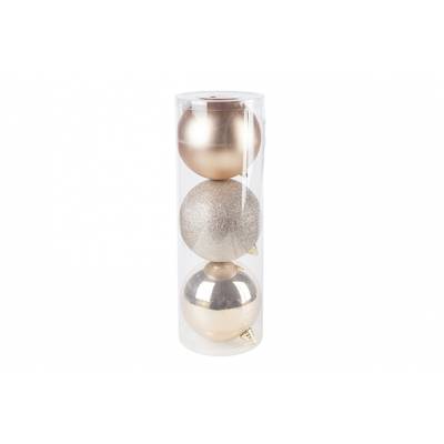Kerstbal Set3 Mix Ass3 Goud D15cm  