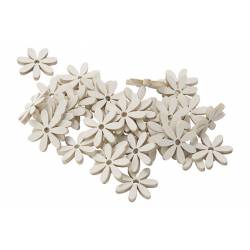 Cosy @ Home Strooideco Set36 Flowers Wit 2cm Hout  