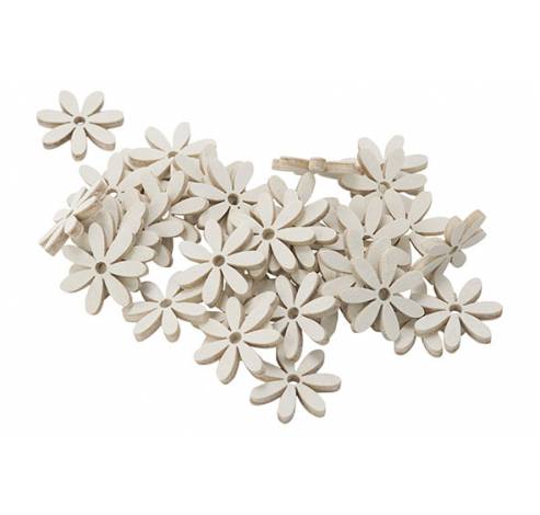 Strooideco Set36 Flowers Wit 2cm Hout   Cosy @ Home