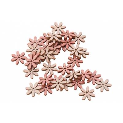 Strooideco Set36 Flowers Lichtroze 2cm Hout  Cosy @ Home