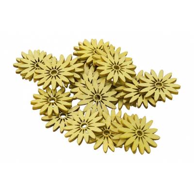 Strooideco Set24 Daisies Geel 3cm Hout   Cosy @ Home