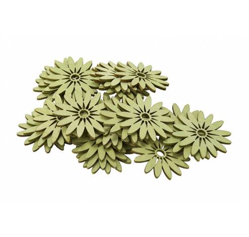 Strooideco Set24 Flowers Groen 5cm Hout   Cosy @ Home