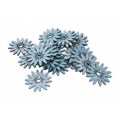 Strooideco Set24 Flowers Blauw 5cm Hout   Cosy @ Home