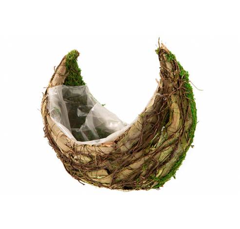 Mand Moon Rattan-grass  Natuur 24x14xh21 Cm Andere  Cosy @ Home