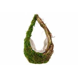 Mand Drop Rattan-grass  Natuur 16x13xh28cm Langwerpig 