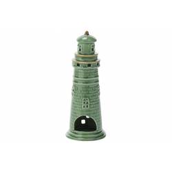 Cosy @ Home Vuurtoren-phare-lighthouse Groen 9,2x9,2 Xh24,5cm Rond Dolomiet