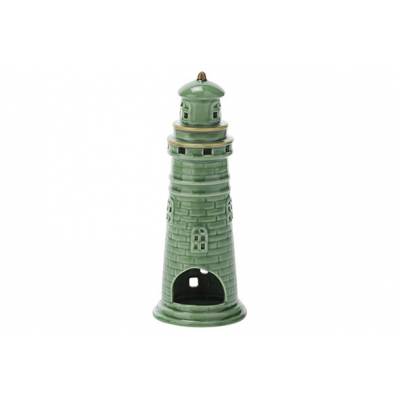 Vuurtoren-phare-lighthouse Vert 9,2x9,2x H24,5cm Rond Dolomite  Cosy @ Home