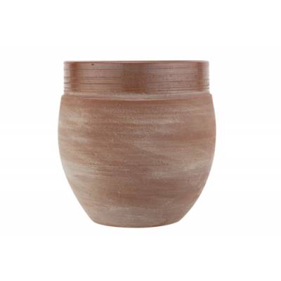 Cachepot Cara Top Glazed Vieux Rose 23x2 3xh23cm Rond Gres  Cosy @ Home