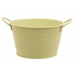 Cosy @ Home Plantenbak Urban 2 Handles Groen 15,5x11 ,5xh9,2cm Rond Conisch Metaal 