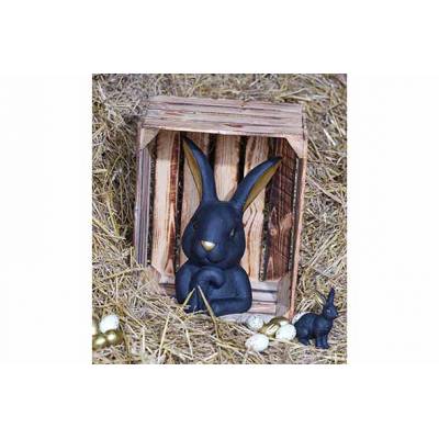 Statue Rabbit Head Brass  Noir 25x20,5xh 42cm Autre Polyresine  Cosy @ Home