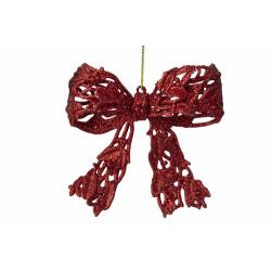 Hanger Strik Glitter Rood 12x10cm K Unststof 