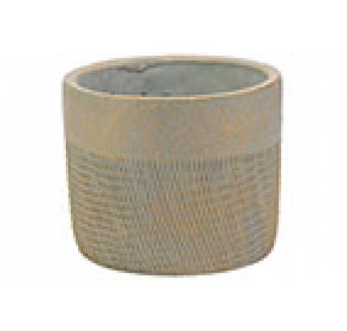 Bloempot Gold Brushed Greige 14,5x14,5xh12cm Rond Cement  Cosy @ Home