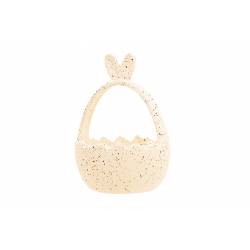 Cosy @ Home Panier De Paques Speckled Egg Rabbit Ear S Creme 10x10xh14cm Ovale Ceramique 