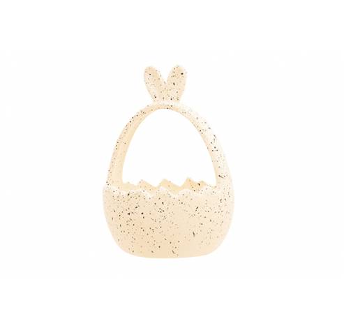 Panier De Paques Speckled Egg Rabbit Ear S Creme 10x10xh14cm Ovale Ceramique  Cosy @ Home