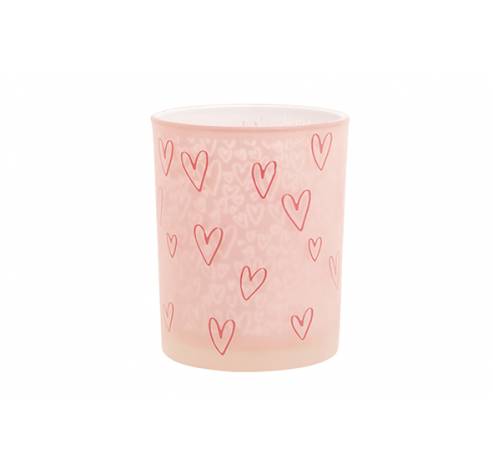 Theelichthouder Hearts Roze 15x15xh15cm Glas  Cosy @ Home