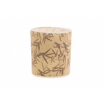 Theelichthouder Bamboo Leaf Bruin 7x7xh8cm Glas  Cosy @ Home