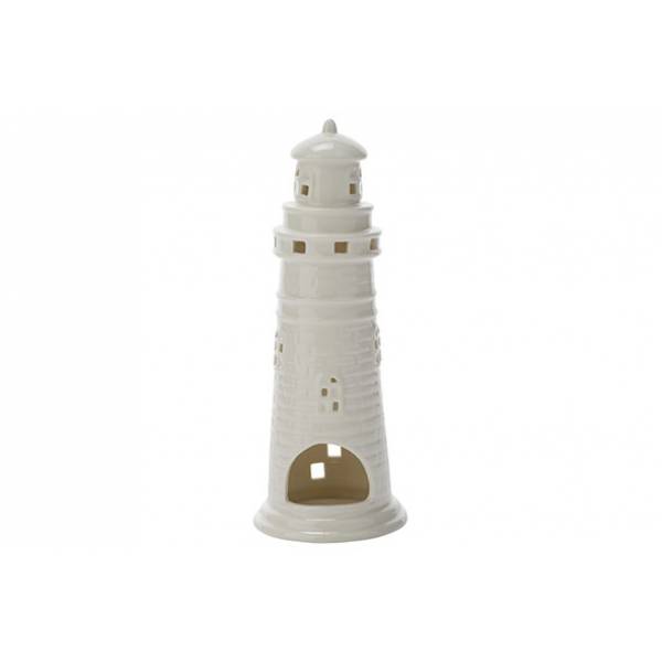 Vuurtoren-phare-lighthouse Creme 9,2x9,2 Xh24,5cm Rond Dolomiet 