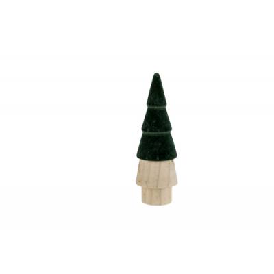 Kerstboom Top Colored Donkergroen 7,5x7,5xh22,5cm Rond Hout 